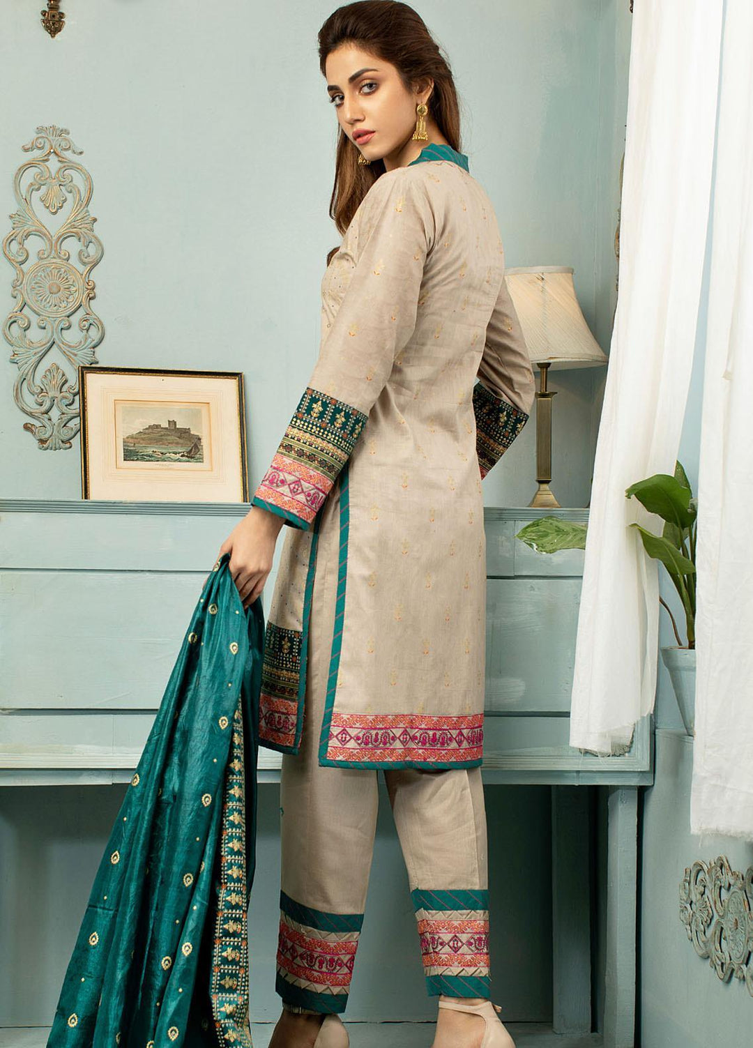 Jahan Casuals by AB Textiles Embroidered Lawn Suits Unstitched 3 Piece AB21JCL JC2-03 Verte - Summer Collection