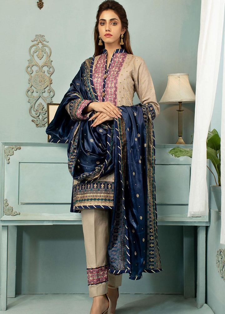 Jahan Casuals by AB Textiles Embroidered Lawn Suits Unstitched 3 Piece AB21JCL JC2-04 Bleue - Summer Collection