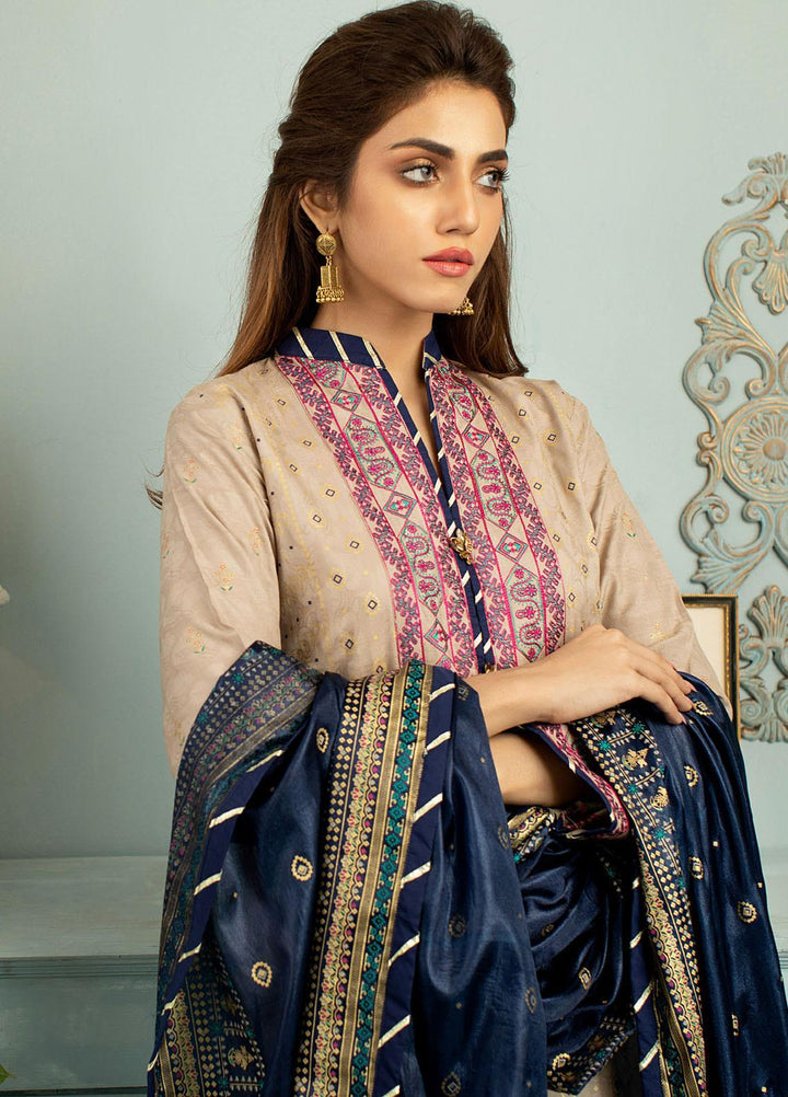 Jahan Casuals by AB Textiles Embroidered Lawn Suits Unstitched 3 Piece AB21JCL JC2-04 Bleue - Summer Collection