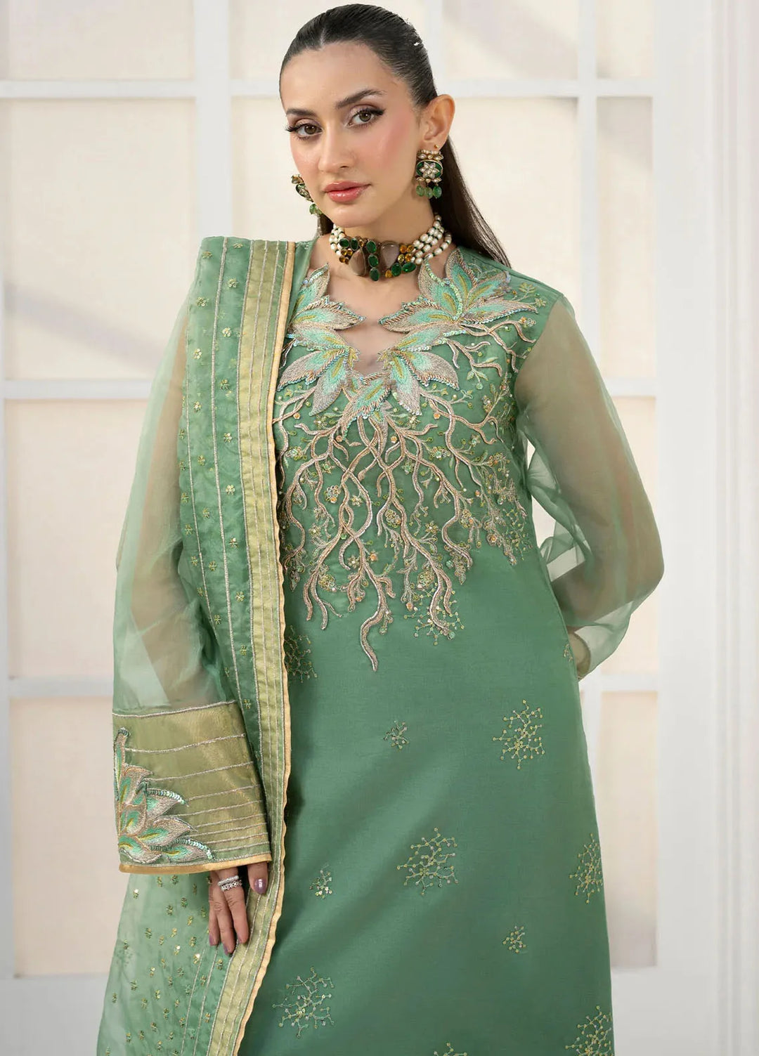 Jamnii Pret Embroidered Organza 3 Piece Suit Astrid