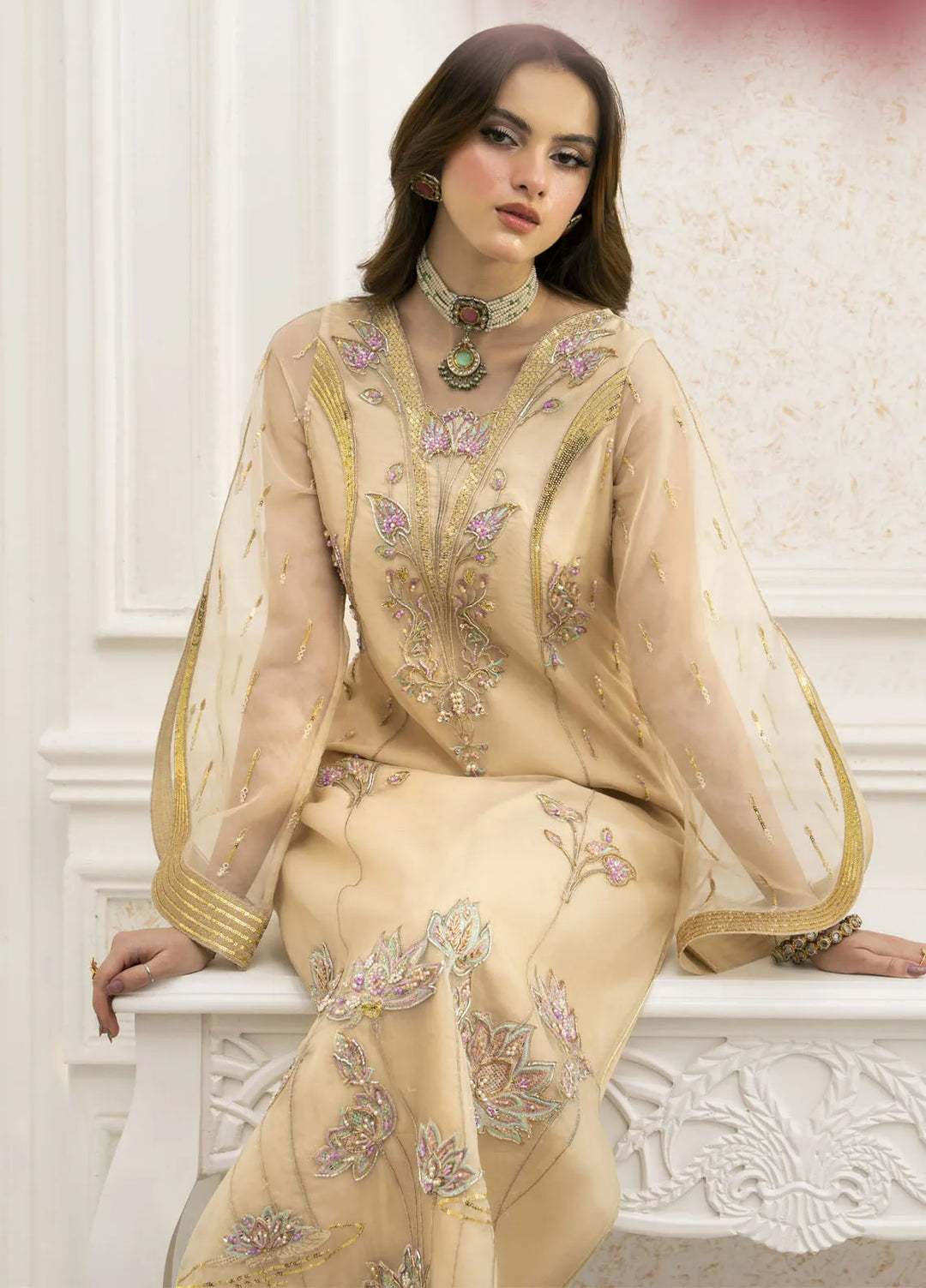 Jamnii Pret Embroidered Organza 3 Piece Suit Viana
