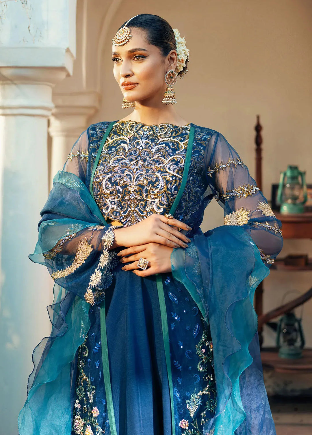 Jamnii Pret Embroidered Raw Silk 3 Piece Suit Shehzadi