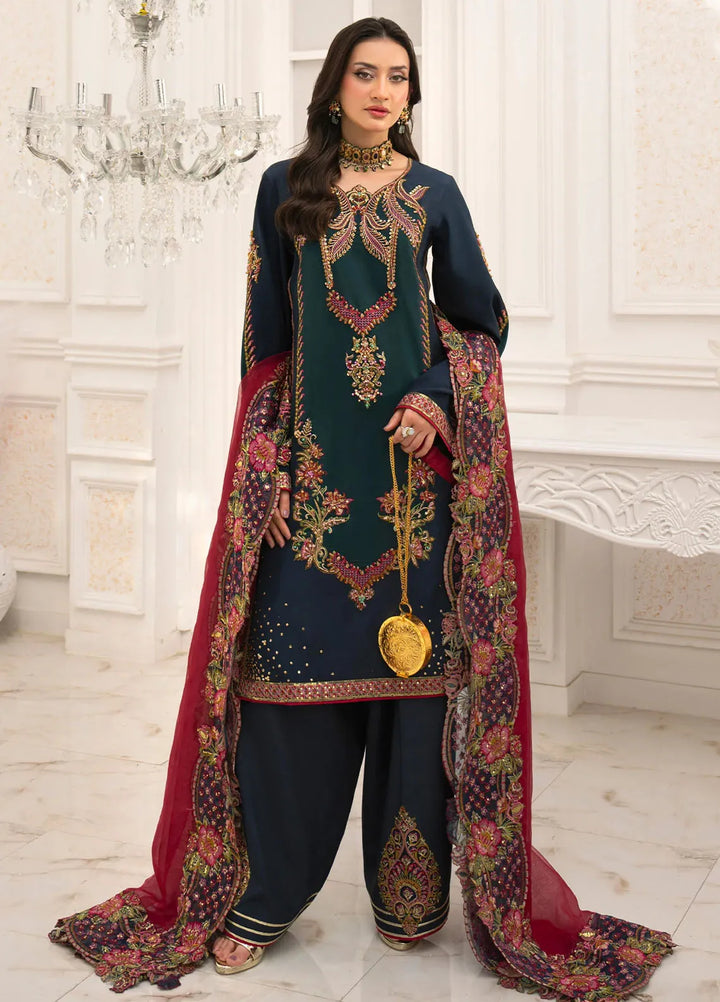 Jamnii Pret Embroidered Russian Silk 3 Piece Suit Merlin