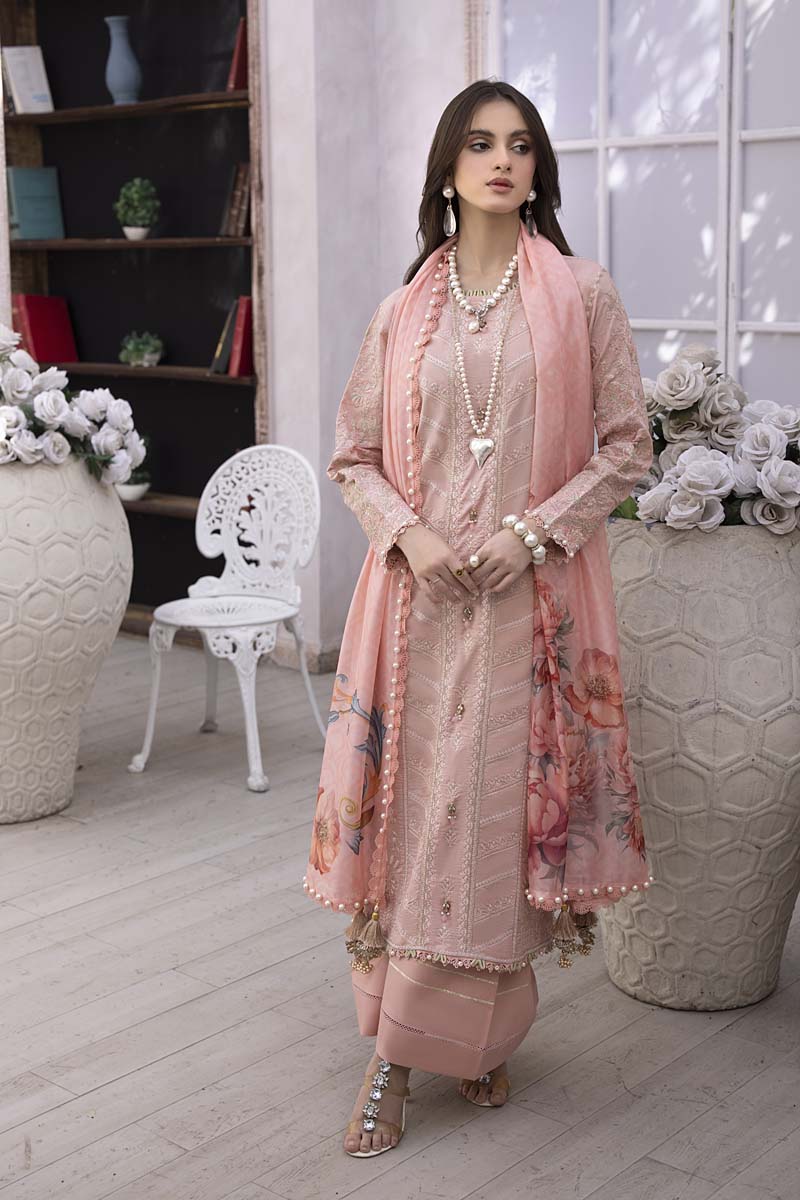 Husn E Adaa by Maham Sultan Unstitched Embroidered Lawn 3 Piece Suit MS26UHA Janan - Lawn Collection