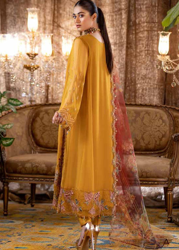 Jannan by Riaz Arts Embroidered Chiffon Suits Unstitched 3 Piece RA21J JF-01 - Luxury Collection