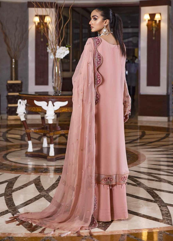 Jannan By Riaz Arts Embroidered Chiffon Suits Unstitched 3 Piece RA22JL JL-15 - Luxury Collection