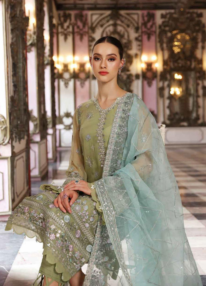 Jannan By Riaz Arts Embroidered Chiffon Suits Unstitched 3 Piece RA22WD JL-17 - Wedding Collection