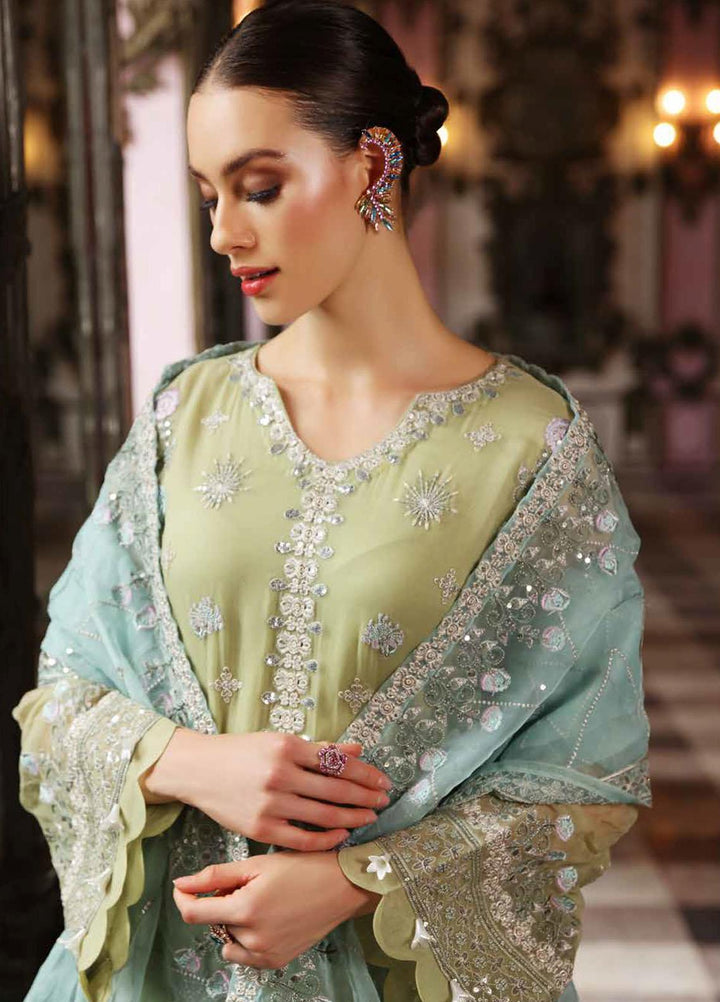 Jannan By Riaz Arts Embroidered Chiffon Suits Unstitched 3 Piece RA22WD JL-17 - Wedding Collection