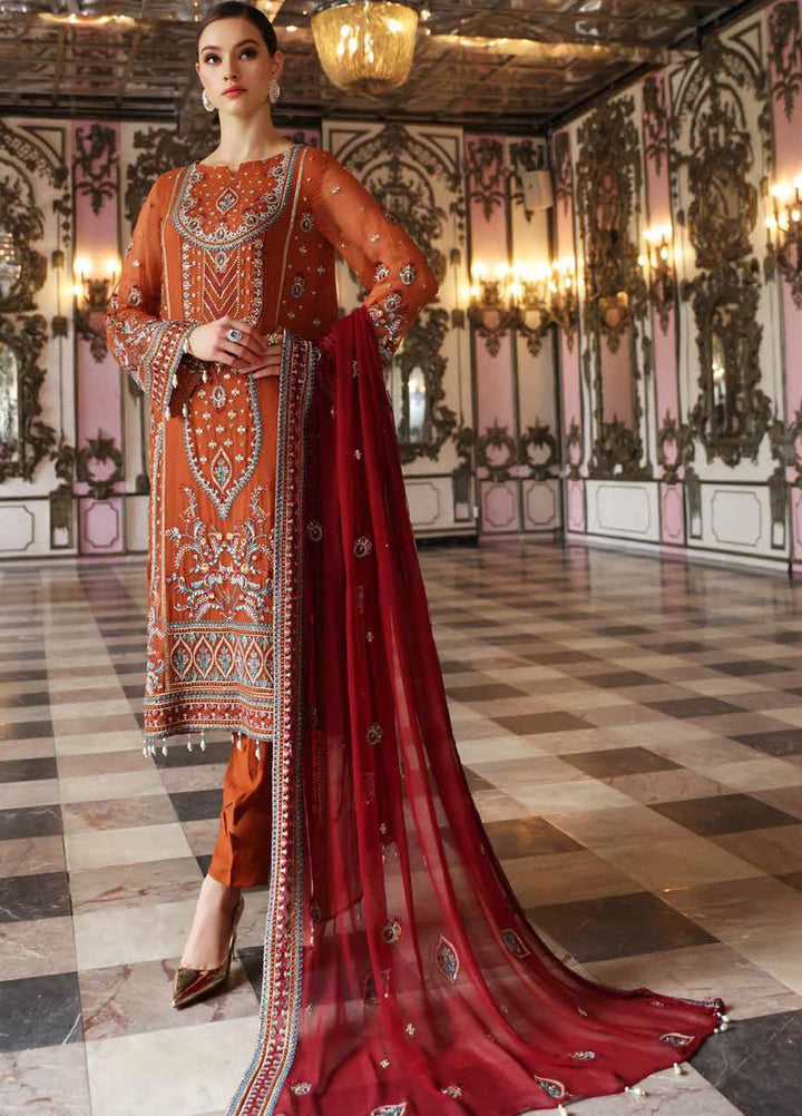 Jannan By Riaz Arts Embroidered Chiffon Suits Unstitched 3 Piece RA22WD JL-19 - Wedding Collection
