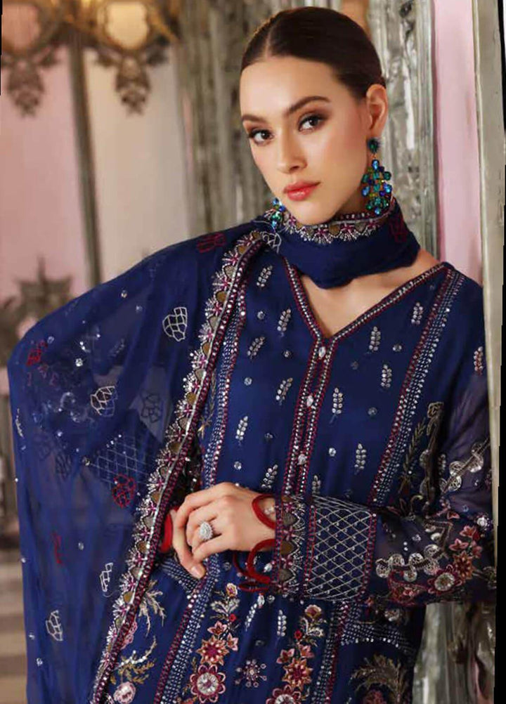 Jannan By Riaz Arts Embroidered Chiffon Suits Unstitched 3 Piece RA22WD JL-20 - Wedding Collection