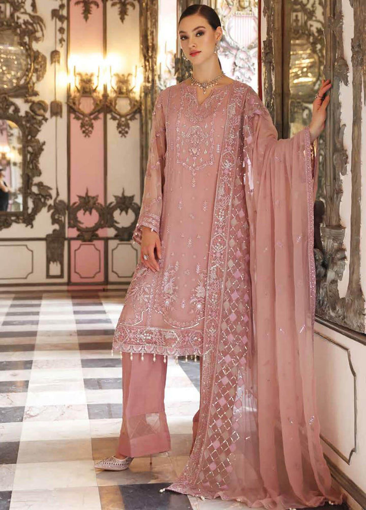 Jannan By Riaz Arts Embroidered Chiffon Suits Unstitched 3 Piece RA22WD JL-21 - Wedding Collection