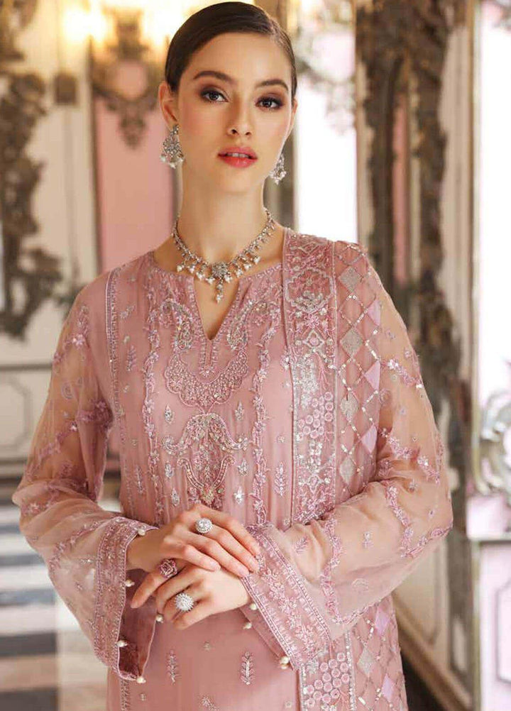 Jannan By Riaz Arts Embroidered Chiffon Suits Unstitched 3 Piece RA22WD JL-21 - Wedding Collection