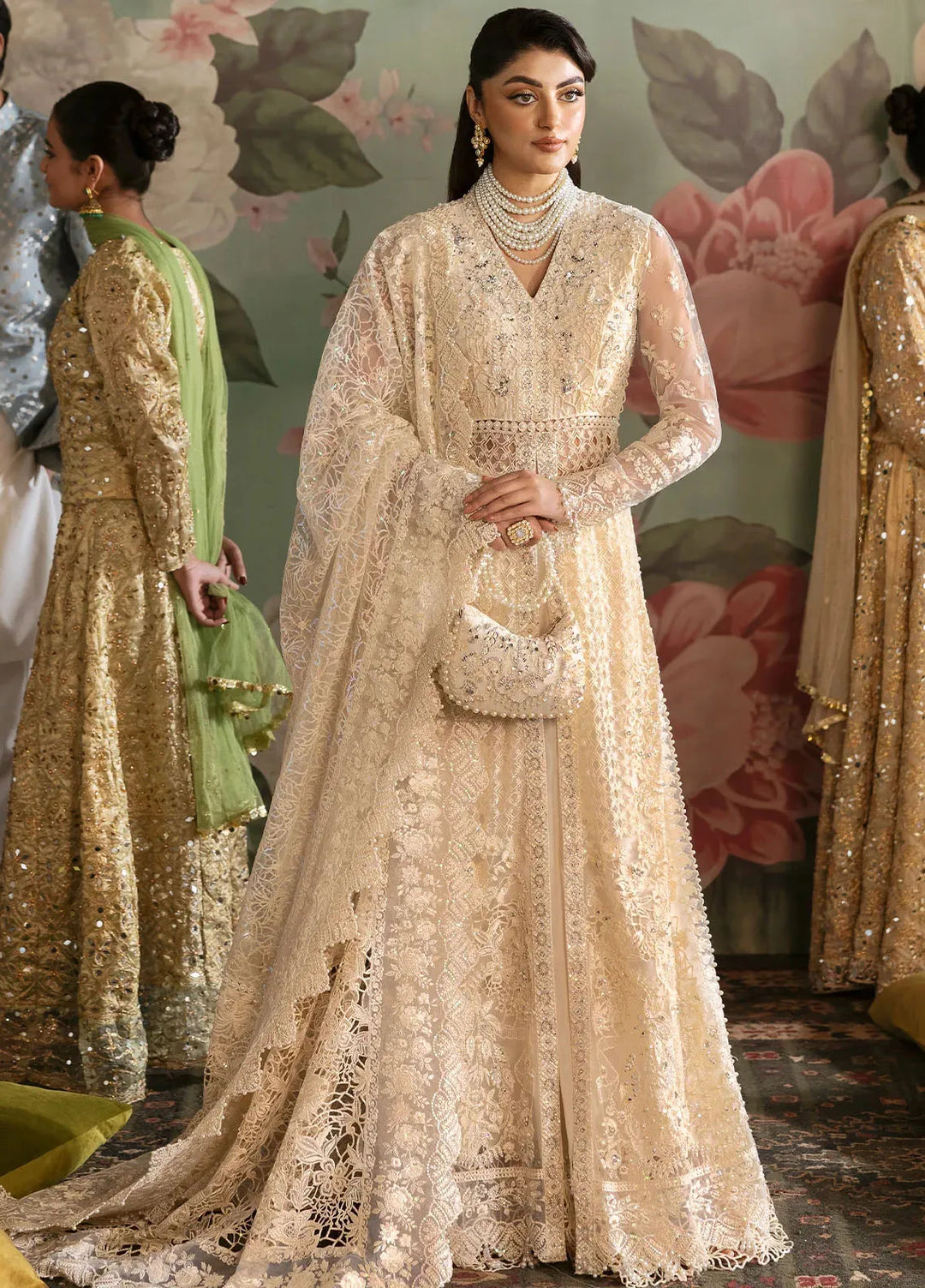 Jashn by Imrozia Serene Embroidered Net Suit Unstitched 3 Piece IM25J SB-35 Parnoor - Formals Collection