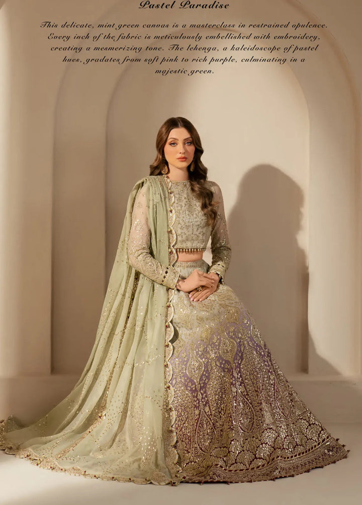 Jazmin Embroidered Chiffon Suits Unstitched 3 Piece JZ25WF WF 25-01 - Wedding Collection
