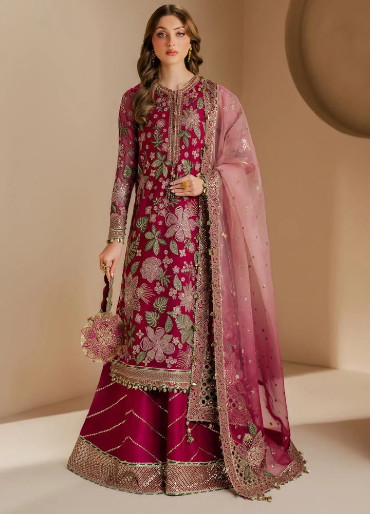 Jazmin Embroidered Chiffon Suits Unstitched 3 Piece JZ25WF WF 25-03 - Wedding Collection