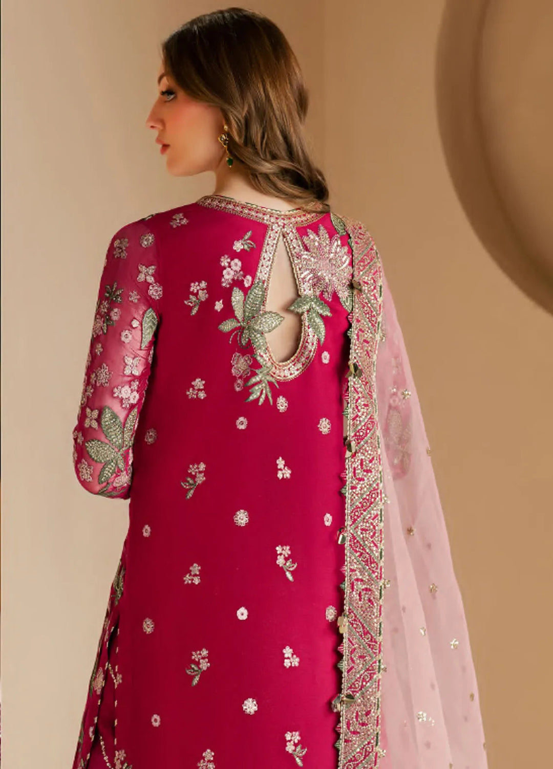Jazmin Embroidered Chiffon Suits Unstitched 3 Piece JZ25WF WF 25-03 - Wedding Collection
