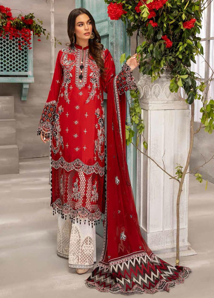 Jazmin By Adan's Libas Embroidered Lawn Suits Unstitched 3 Piece AL21J 02 Luxe Looks - Luxury Collection