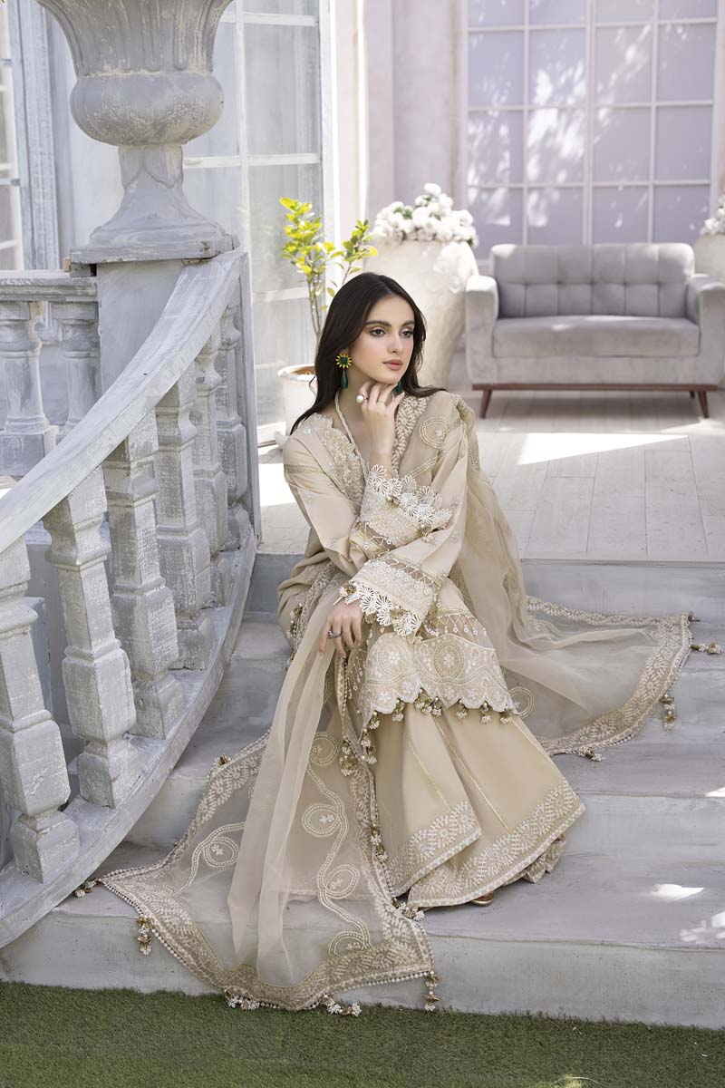Husn E Adaa by Maham Sultan Unstitched Embroidered Lawn 3 Piece Suit MS26UHA Jazmine - Lawn Collection