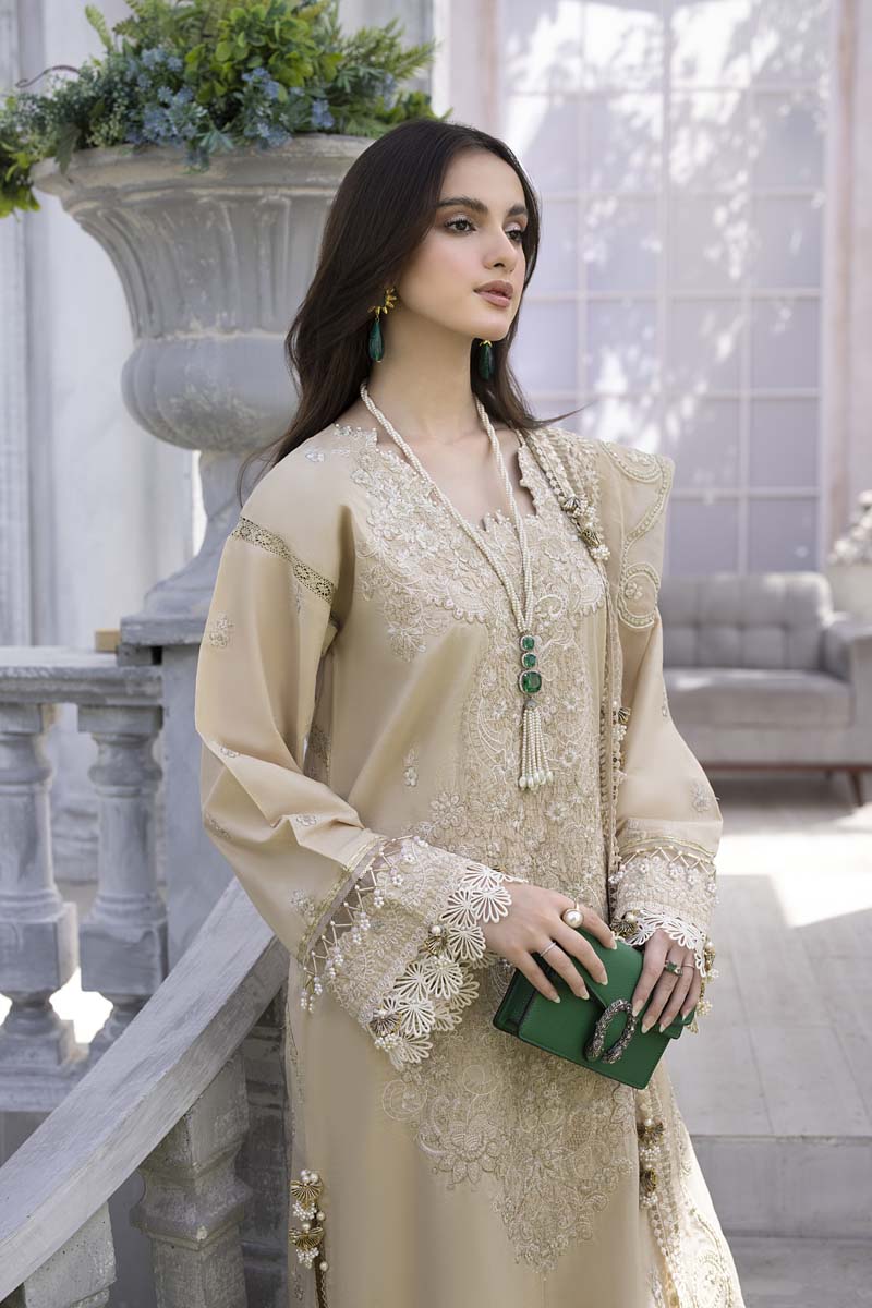 Husn E Adaa by Maham Sultan Unstitched Embroidered Lawn 3 Piece Suit MS26UHA Jazmine - Lawn Collection