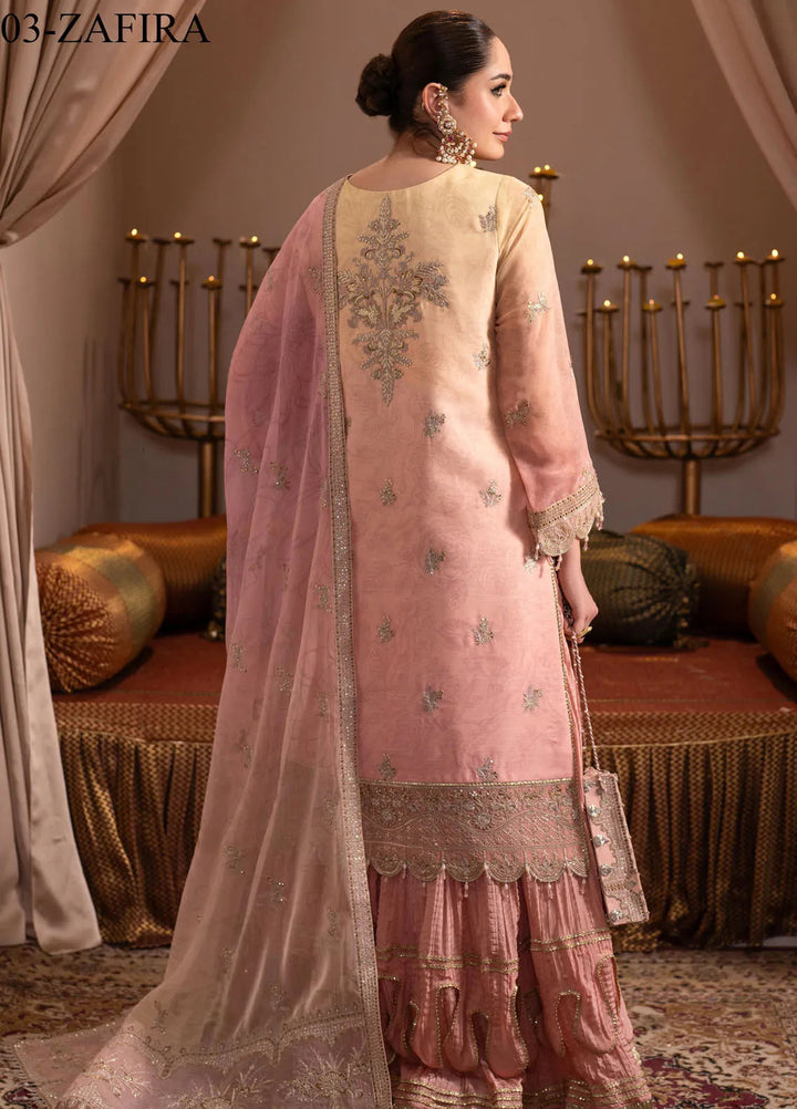 Jhalak by Alizeh Embroidered Chiffon Suit Unstitched 3 Piece AFB24J D-03 Zafira - Festive Collection