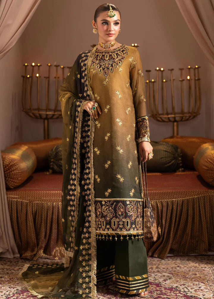 Jhalak by Alizeh Embroidered Chiffon Suit Unstitched 3 Piece AFB24J D-06 Zabreen - Festive Collection