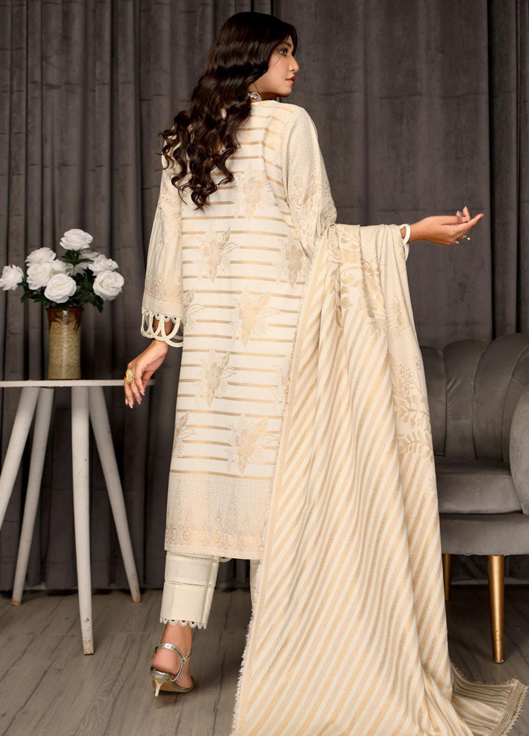 Jhalak By Humdum Embroidered Karandi Suits Unstitched 3 Piece HD23JH D-03 - Winter Collection