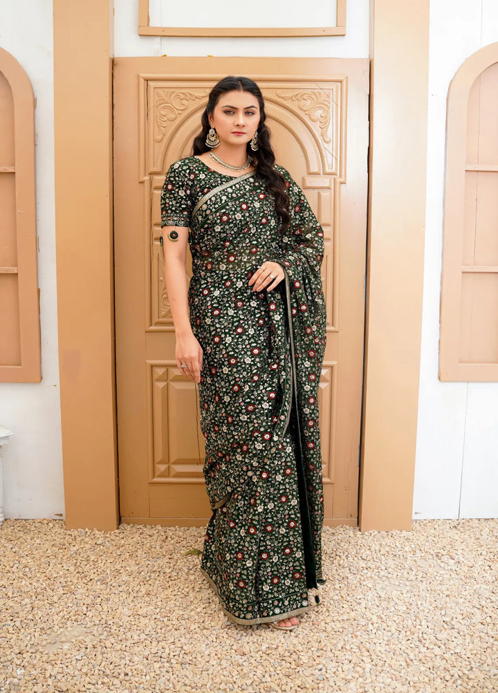 Jhankar By Zohan Ateeq Pret Embroidered Chiffon Saree Sara