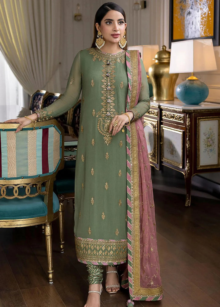Jhilmil By Asim Jofa Embroidered Chiffon Unstitched Suit 3 Piece AJ23JM AJJM-19 - Festive Collection