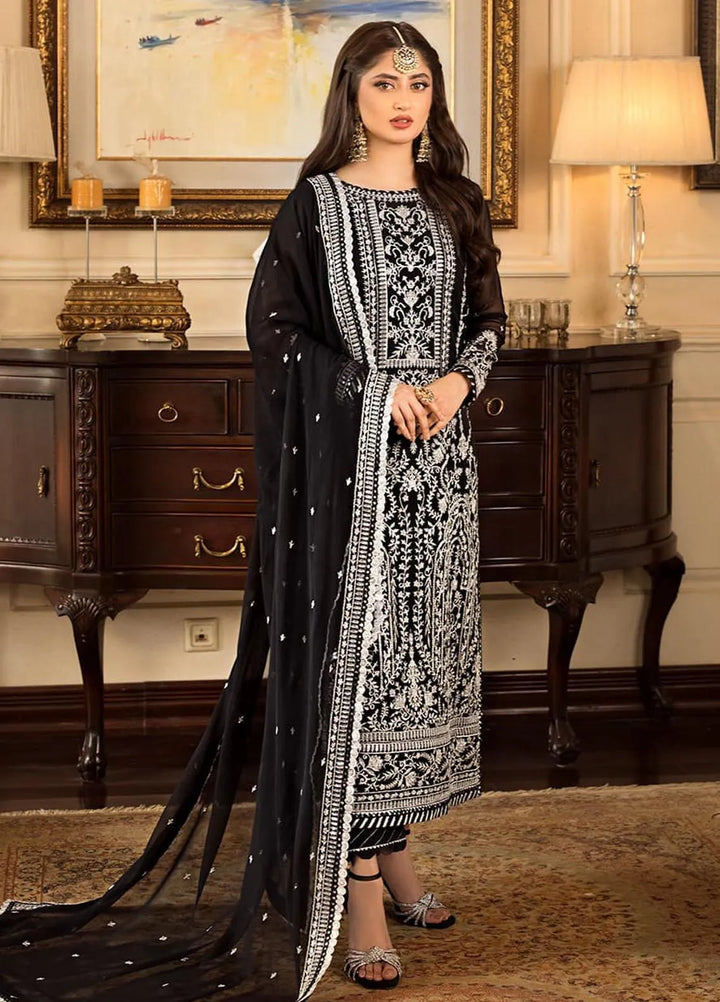 Jhilmil By Asim Jofa Embroidered Chiffon Unstitched Suit 3 Piece AJ23JM AJJM-20 - Festive Collection