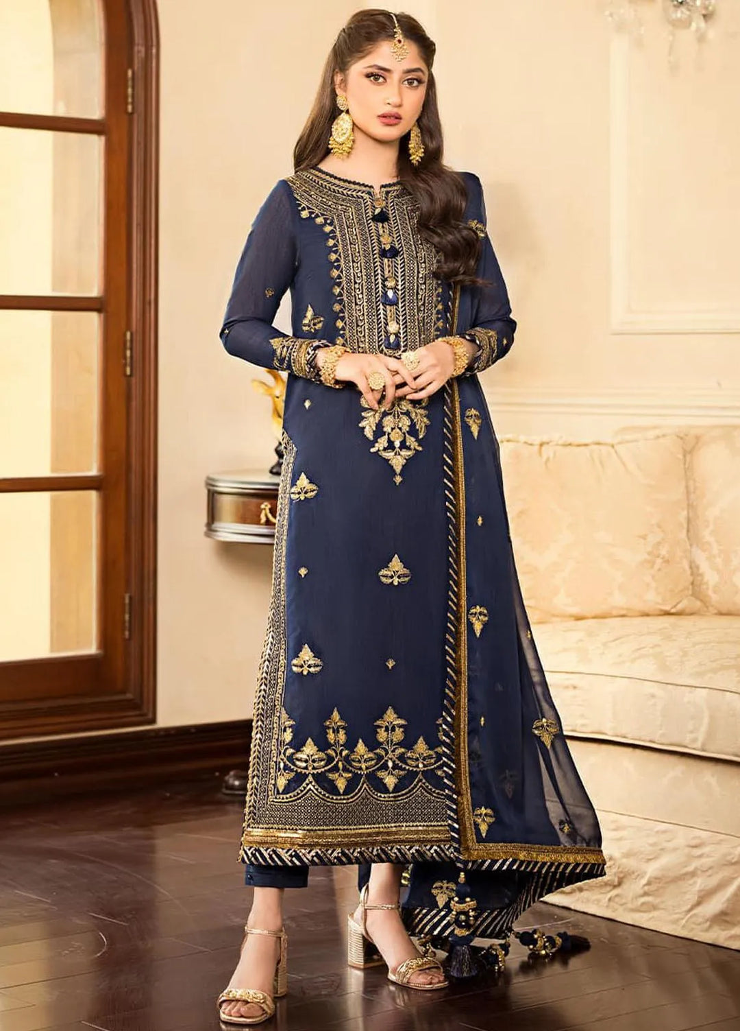 Jhilmil By Asim Jofa Embroidered Cotton Unstitched Suit 3 Piece AJ23JM AJJM-05 - Festive Collection