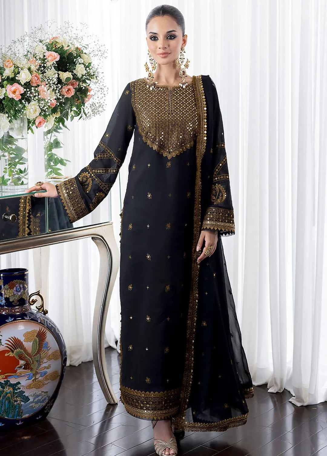 Jhilmil By Asim Jofa Embroidered Cotton Unstitched Suit 3 Piece AJ23JM AJJM-14 - Festive Collection