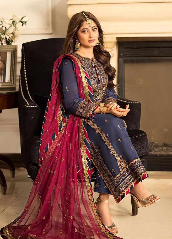 Jhilmil By Asim Jofa Embroidered Cotton Suits Unstitched 3 Piece AJ23JM AJJM-17 - Festive Collection