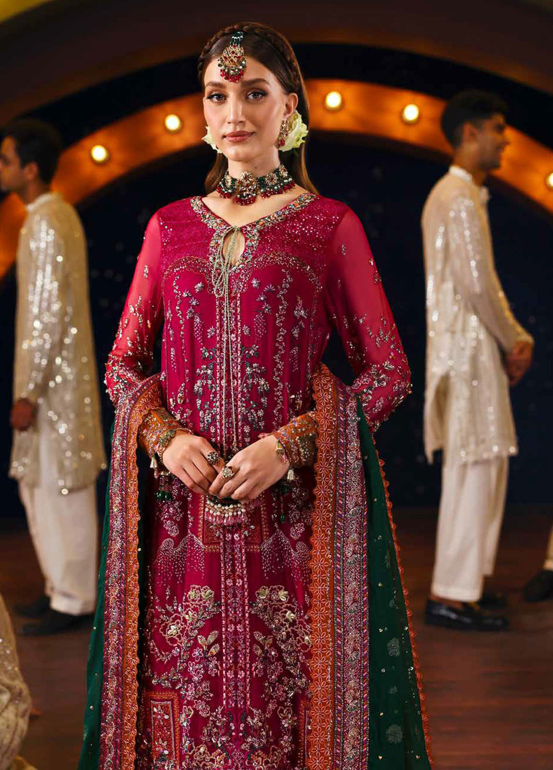Jhoomro by Nureh Embroidered Chiffon Suits Unstitched 4 Piece NU25JF NL-82 - Formals Collection