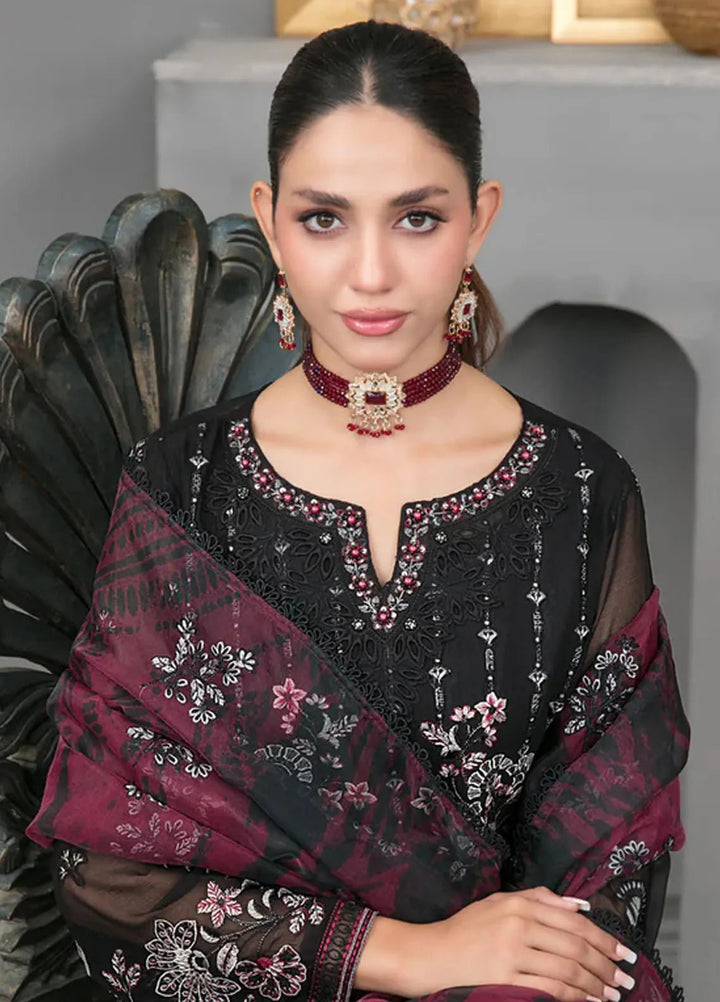 Jiah By Tawakkal Fabrics Embroidered Chiffon Suit Unstitched 3 Piece RA24J D-3750 - Festive Collection