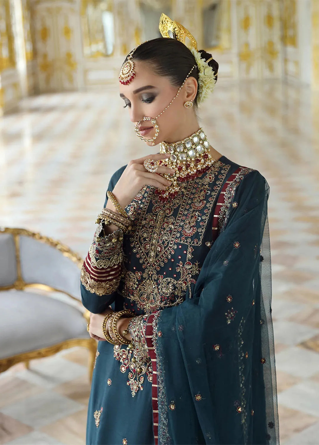 Jihaan by Salitex Embroidered Yarn Suits Unstitched 3 Piece SUNS24AJI007UT - Fesitive Collection