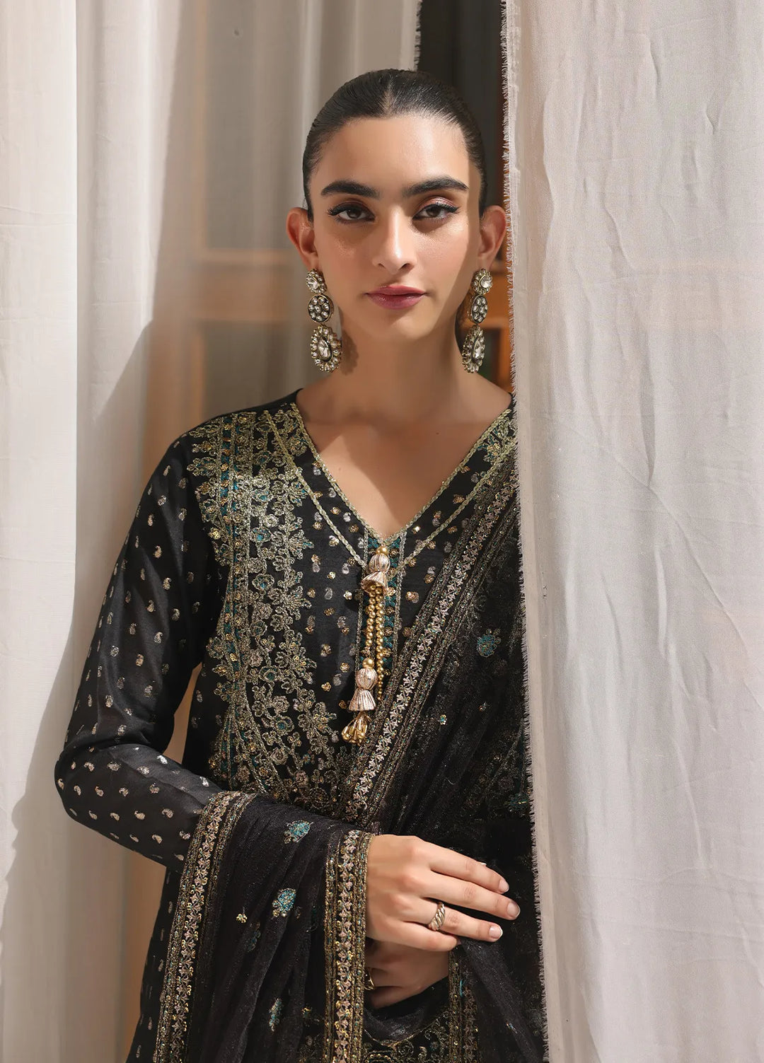 Jihan By Salitex Embroidered Yarn Dyed Suit Unstitched 3 Piece SUNS24AJI011UT - Festive Collection