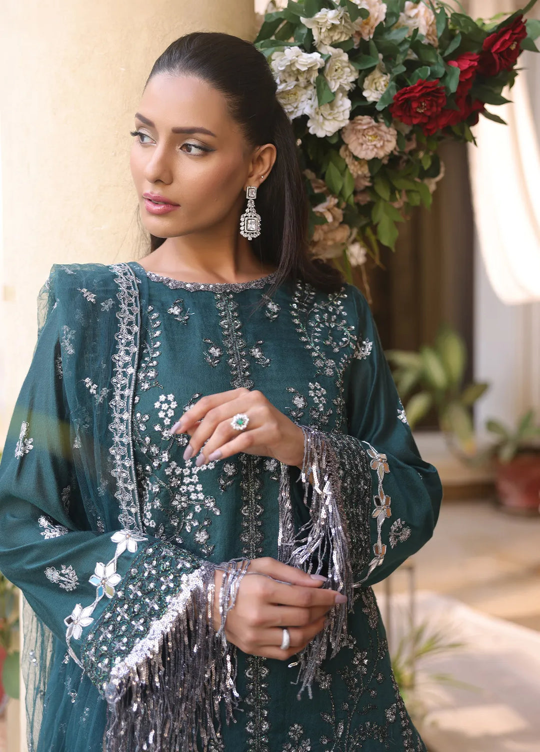 Jihan By Salitex Embroidered Yarn Dyed Suit Unstitched 3 Piece SUNS24AJI019UT - Festive Collection