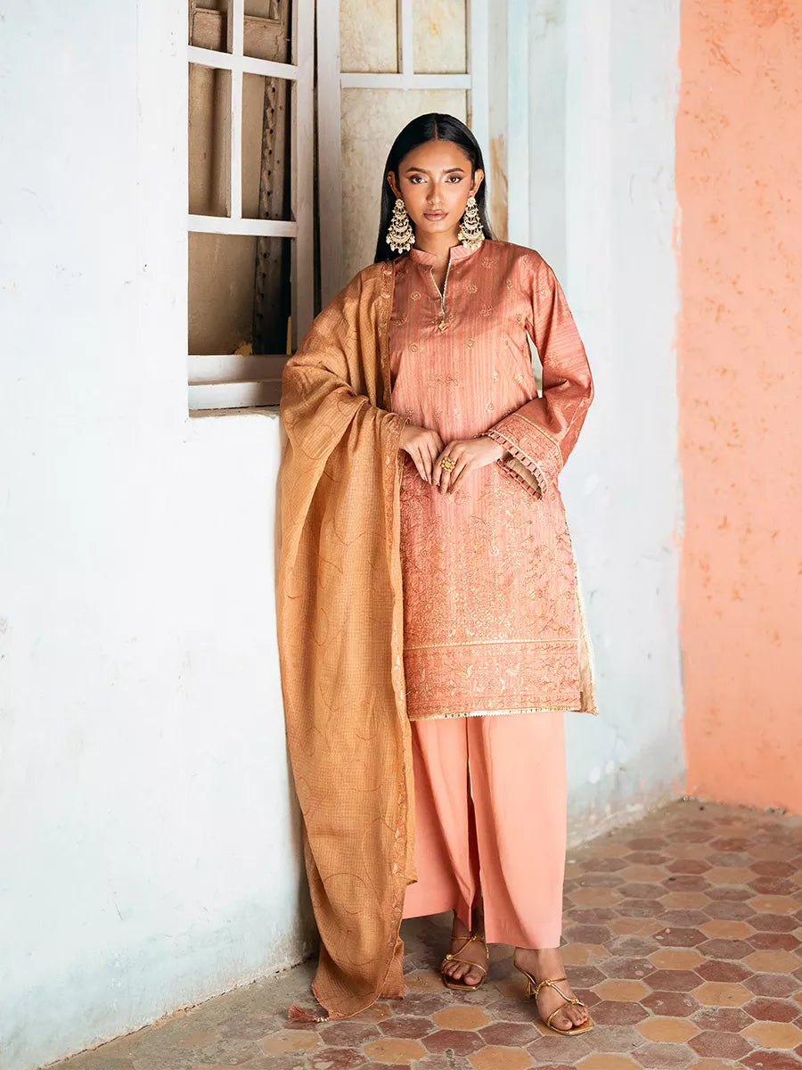 Salitex Unstitched Embroidered Dobby 3 Piece Suit SUNW7JI106UT - Eid Collection