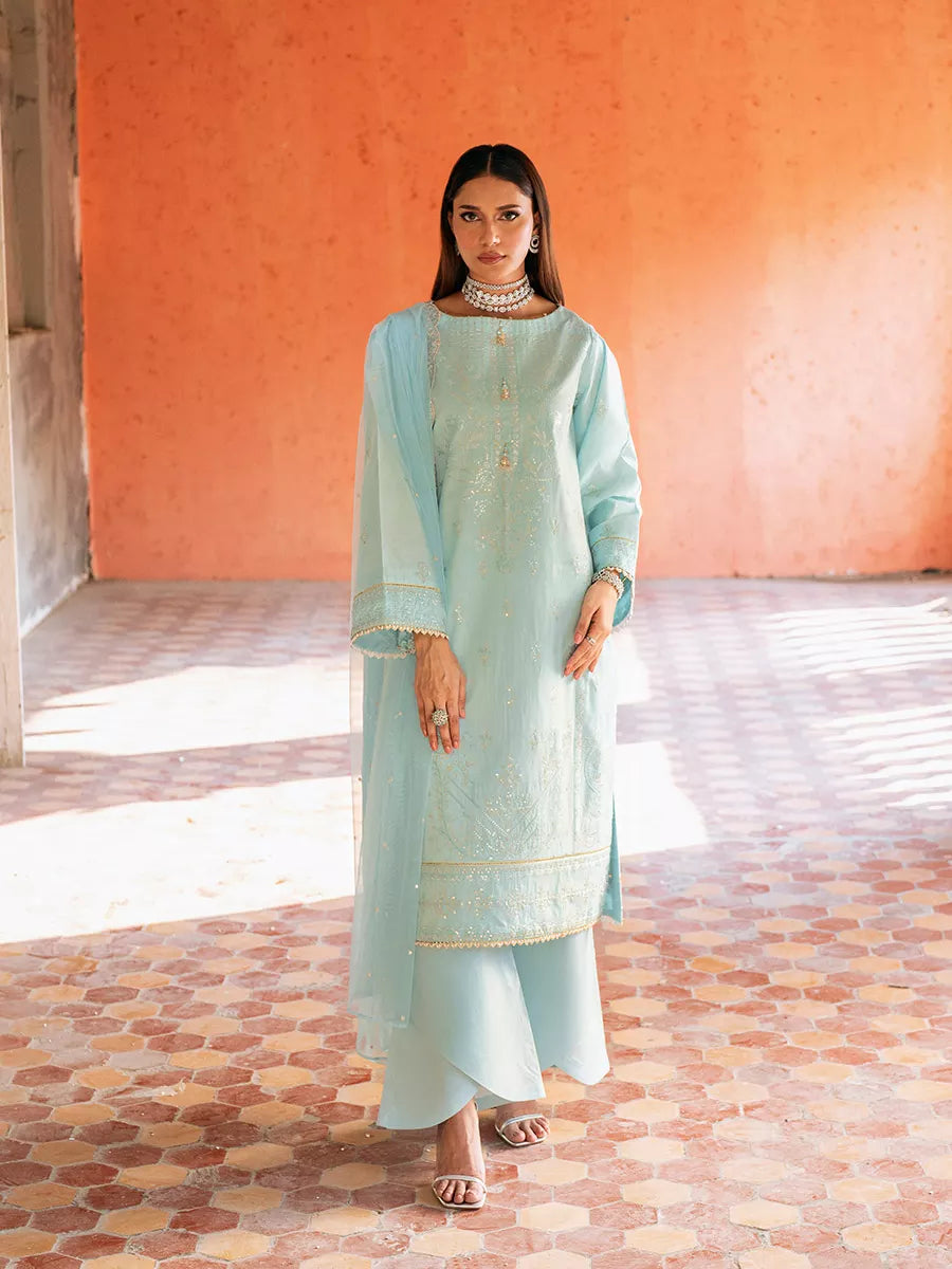 Salitex Unstitched Embroidered Cotton Net 3 Piece Suit SUNW7JI103UT - Eid Collection