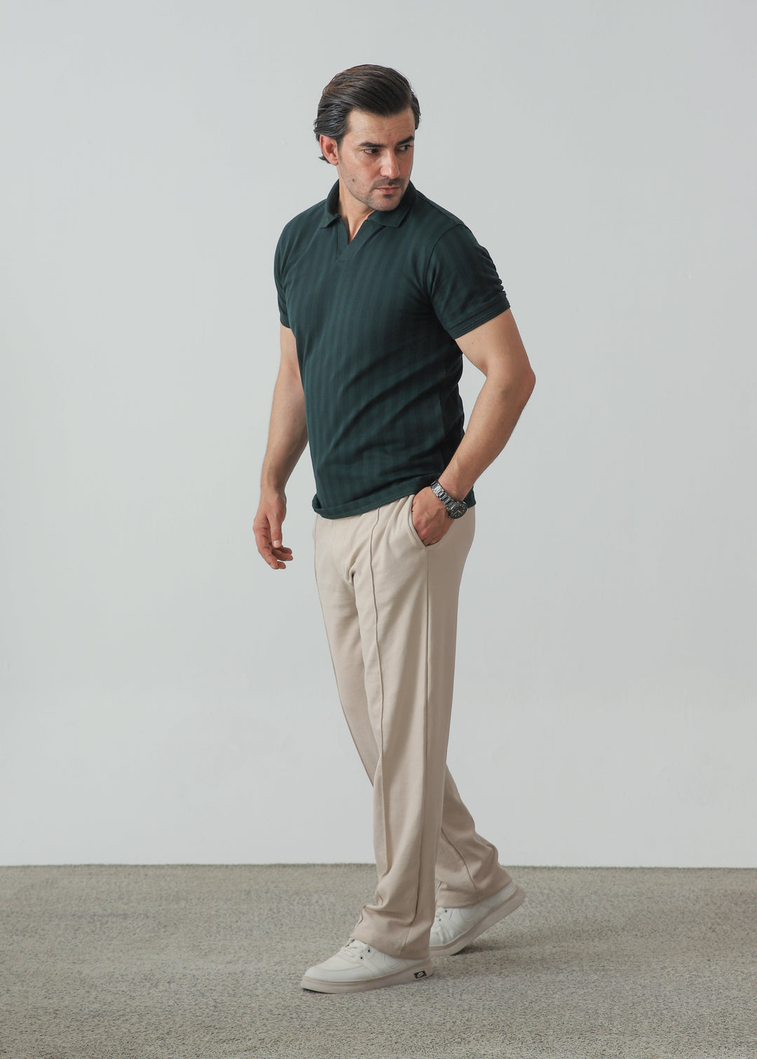 Zenetti Mens RTW Solids Cotton Polo Suit Forest Green WZ-003 - Casual Collection