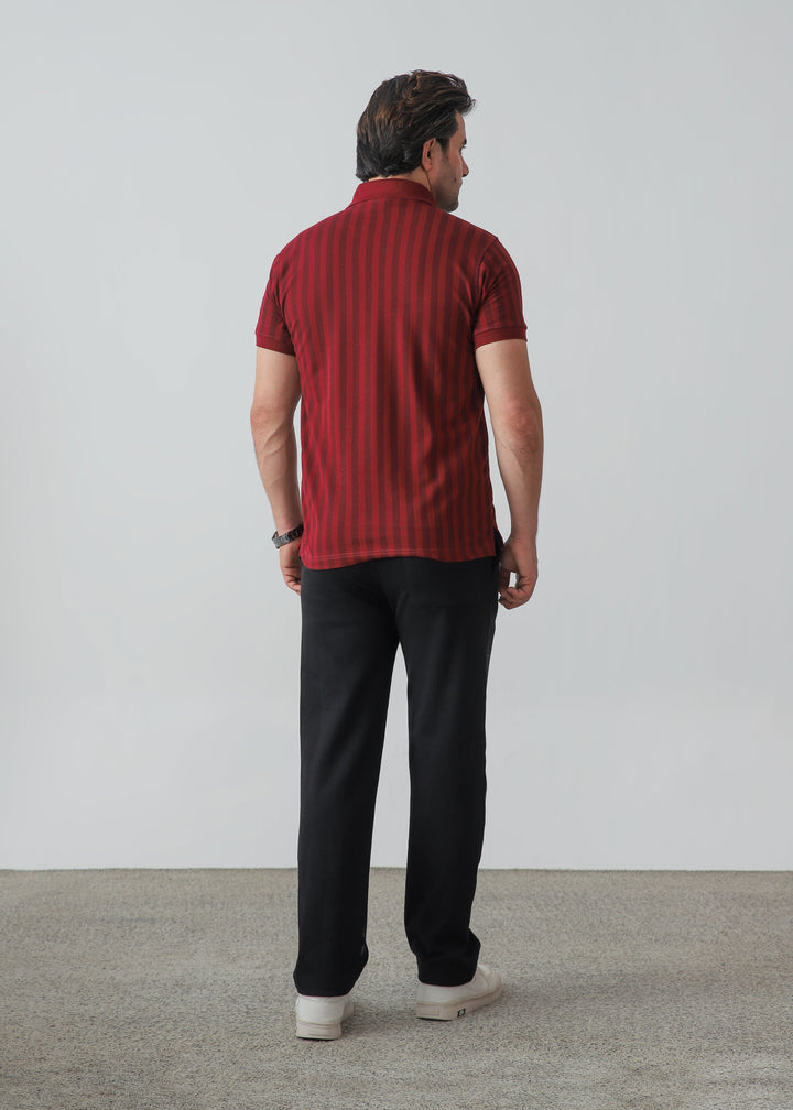 Zenetti Mens RTW Solids Cotton Polo Suit Maroon WZ-004 - Casual Collection