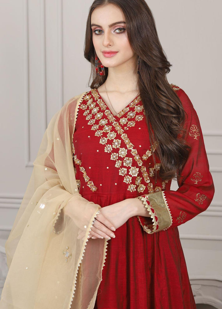 Kaara Luxury Pret  Cotton Silk Shirt KR-625