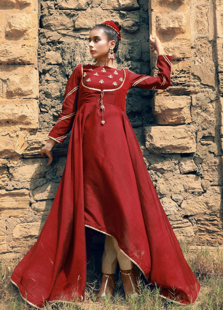 Kaara Luxury Pret  Cotton Silk Shirt KR-628