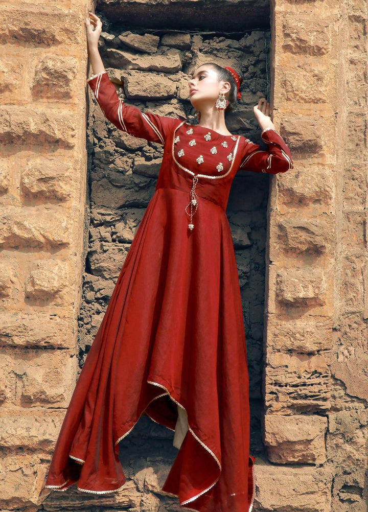 Kaara Luxury Pret  Cotton Silk Shirt KR-628