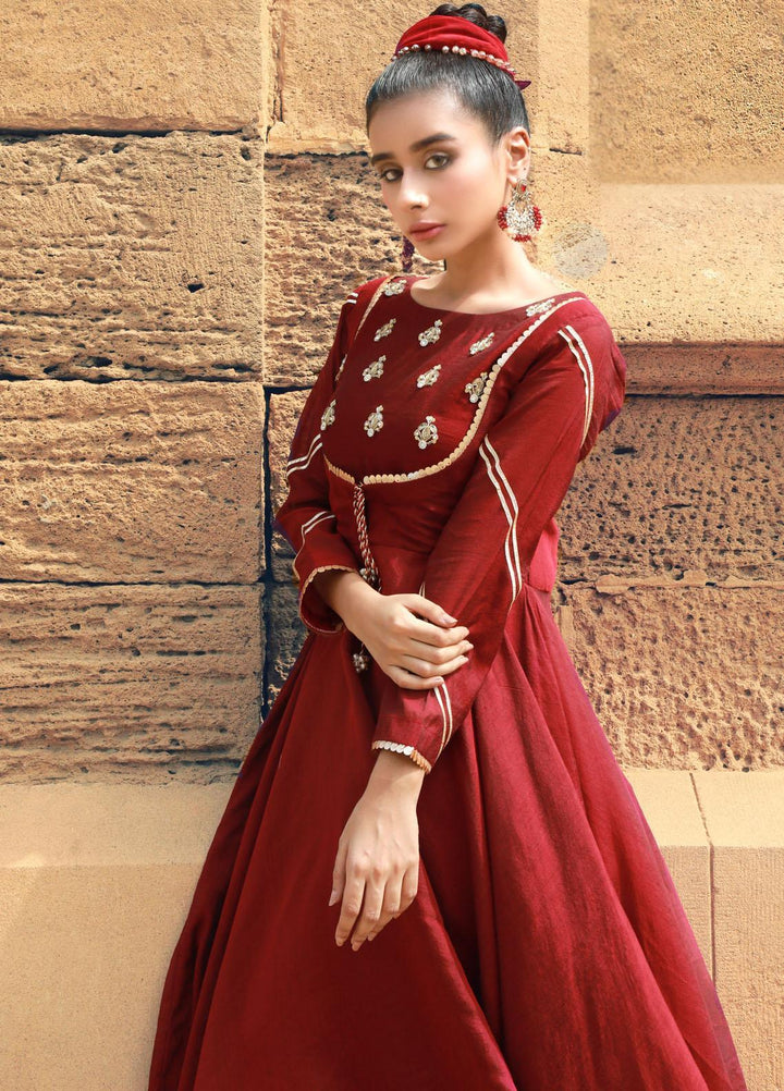 Kaara Luxury Pret  Cotton Silk Shirt KR-628