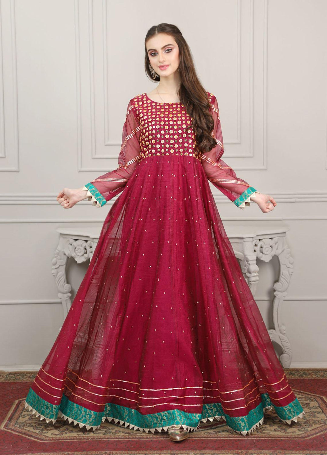 Kaara Pret Semi Formal Silk 2 Piece Dress KR624 CECILIA