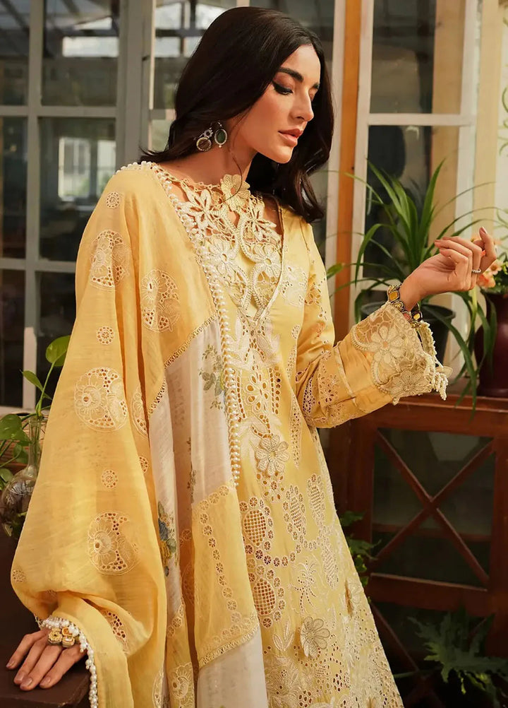 Kahf Embroidered Lawn Suit Unstitched 3 Piece KHF24L KLE-2 - Luxury Collection