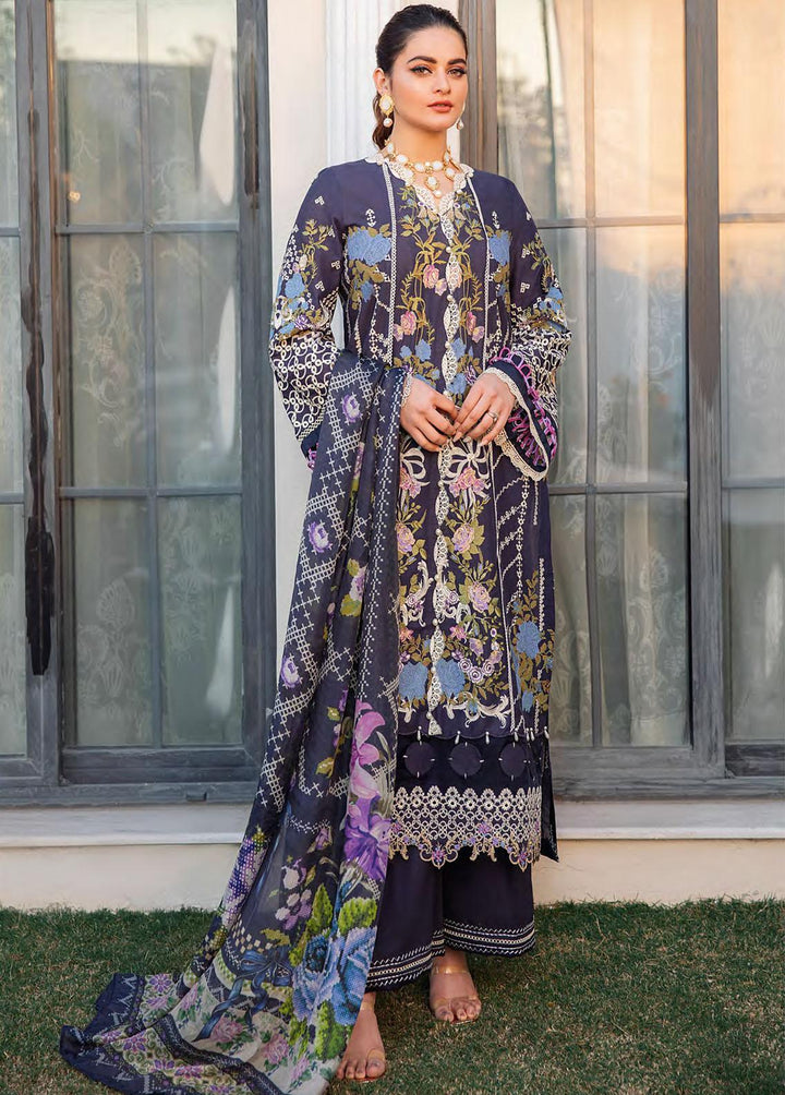 Kahf Premium Embroidered Lawn Suits Unstitched 3 Piece KHF22L KLL-06A - Luxury Collection