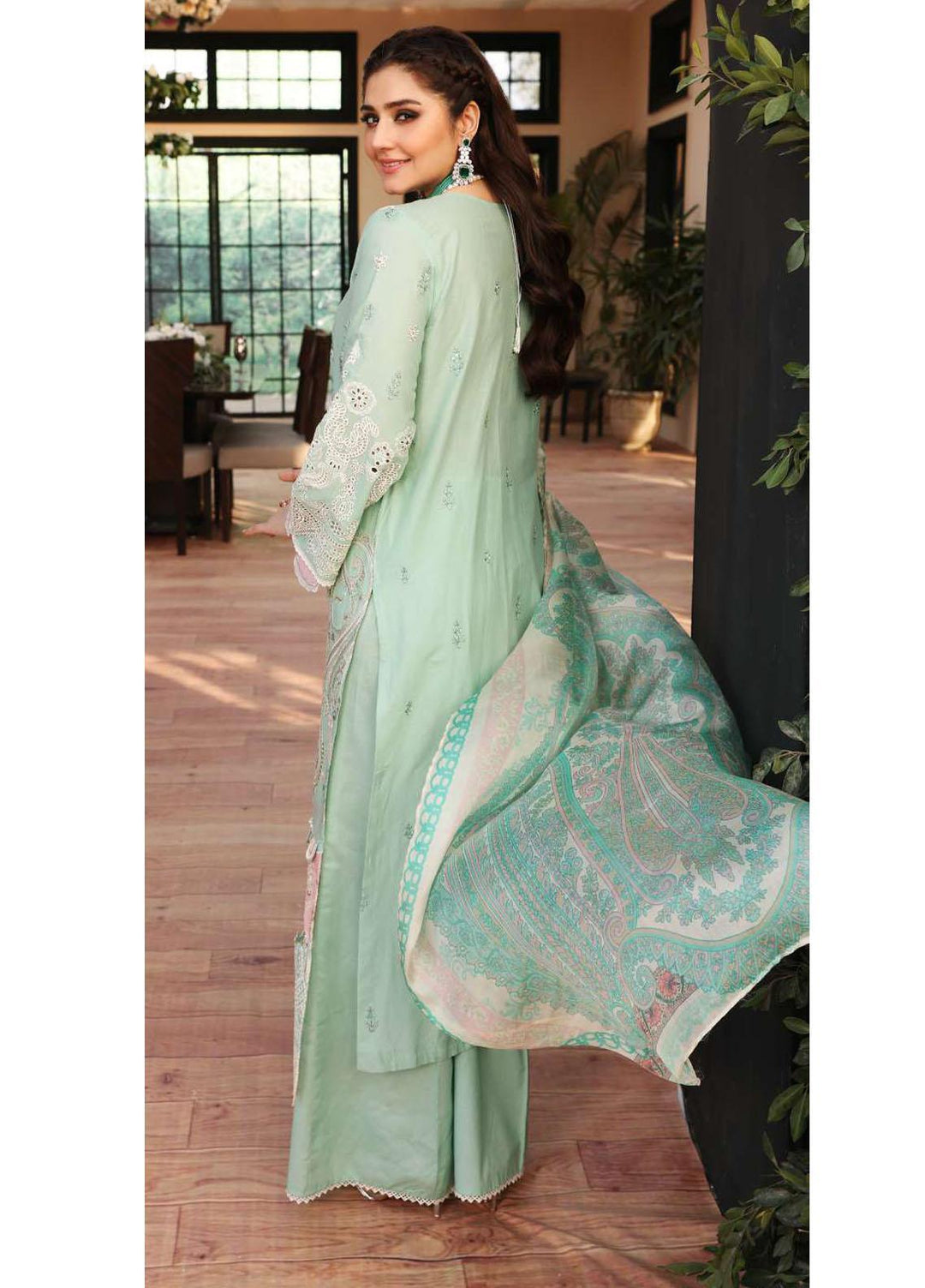 Kahf Embroidered Lawn Suits Unstitched 3 Piece KHF23LL KLC-09B - Luxury Summer Collection