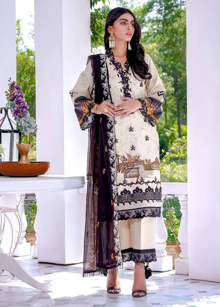 Kahf Premium Embroidered Lawn Suits Unstitched 3 Piece KHF21F 03 - Summer Collection